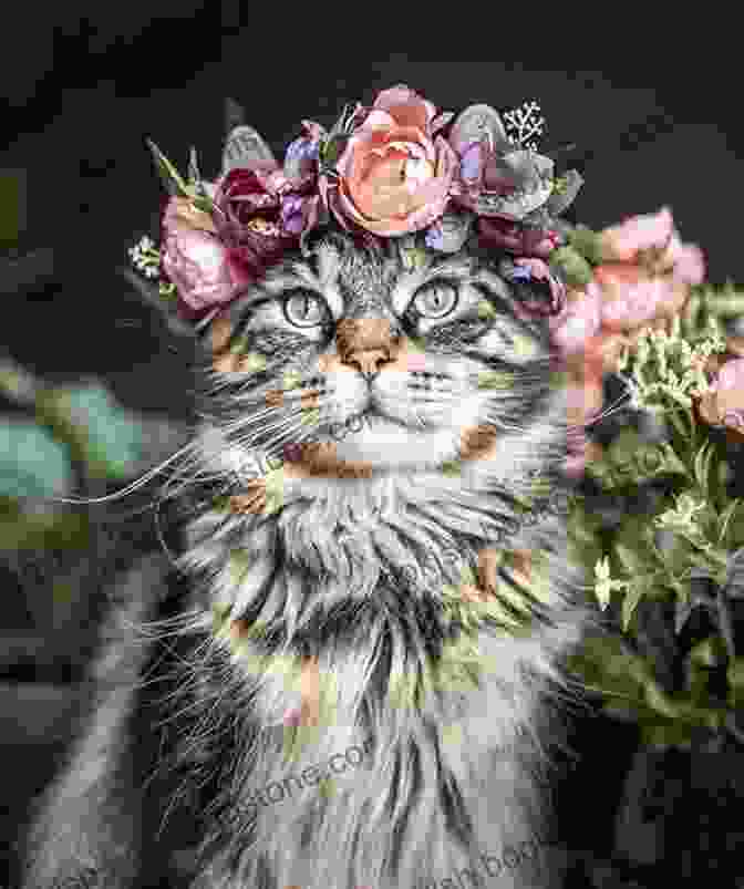 A Black And White Cat With Flowers And Ribbons On Its Head, Representing Kitty Williams On The Day Of The Dead Day Of The Dead Kitty Williams