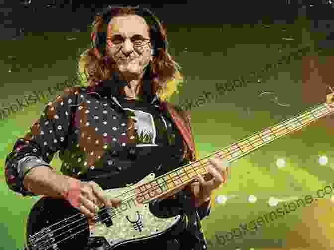 A Detailed Drawing Of Geddy Lee, The Band's Bassist And Vocalist, Mid Performance. RUSH In Painting: Amazing Collection Of 200 Paintings And Drawings Of RUSH Band Artworks