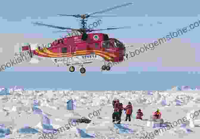 A Helicopter Rescuing A Group Of People From A Frozen Lake In The Arctic. Near Death In The Arctic (Vintage Departures)