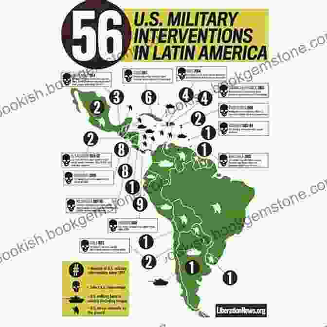 A Map Of Latin America With Red Arrows Indicating Military Interventions By The United States Masters Of War: Latin America And U S Agression From The Cuban Revolution Through The Clinton Years
