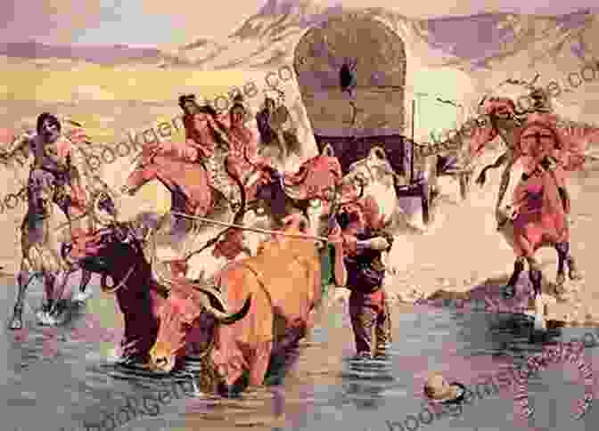 A Painting Depicting The Preacher Massacre, With A Group Of Native Americans Attacking A Wagon Train Of Pioneers. Preacher S Massacre (The First Mountain Man 19)