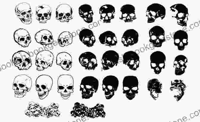 A Series Of Small, Thumbnail Sized Sketches Of Skulls, Providing A Glimpse Into The Creative Process Of The Artist. Skull 2: Sketchbook (JDL Sketchbook Collection)
