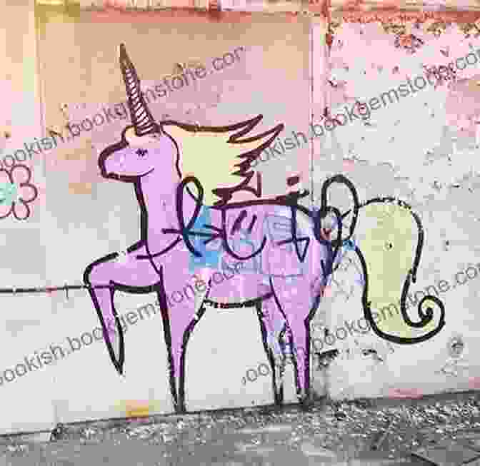 A Street Unicorn With A Majestic Pose Against A Backdrop Of Graffiti And Urban Structures. Street Unicorns Robbie Quinn