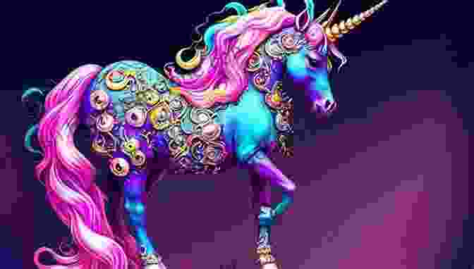A Vibrant Street Unicorn With A Flowing Mane And Sparkling Horn, Adorned With Flowers And Hearts. Street Unicorns Robbie Quinn