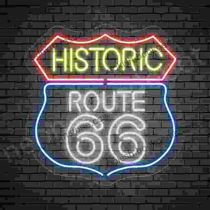 An Iconic Route 66 Neon Sign Shaped Like An Arrow, Beckoning Travelers Onward. The Zeon Files: Art And Design Of Historic Route 66 Signs